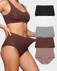 5-Pack No-Show High-Waisted Seamless Briefs
