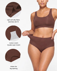 5-Pack No-Show High-Waisted Seamless Briefs