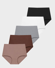 5-Pack No-Show High-Waisted Seamless Briefs