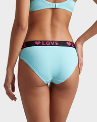 6 Pack LOVE Print Cotton Bikini Panties