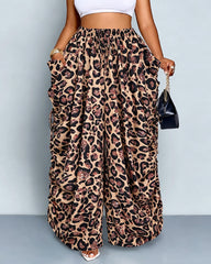 Adjustable Side-Drawstring Wide-Leg Pants