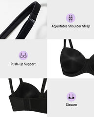 Comfort Push Up Unlined Bra with Removable Straps