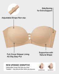 Convertible Strapless Front-Closure Push-Up Bra