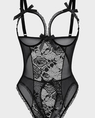 Crotchless Lace Mini Bodysuit