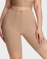 High-Waist Zip-Up Tummy Control Shaping Shorts