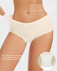 High-Waist Cotton Briefs with Extended Gusset & Antibacterial Lining (4 Pack)