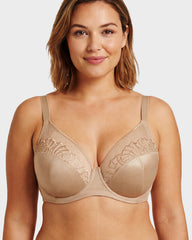 Plus-Size Pearl Shimmer Lace Minimizer Bra