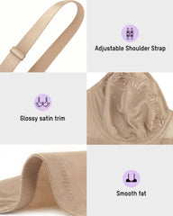 Plus-Size Pearl Shimmer Lace Minimizer Bra