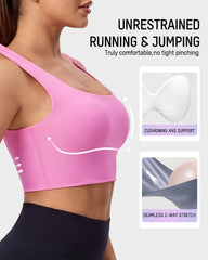 Seamless Square-Neck Longline Sports Bra with Y-Back