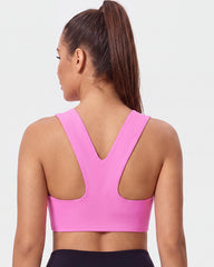 Seamless Square-Neck Longline Sports Bra with Y-Back