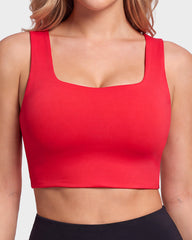 Seamless Square-Neck Longline Sports Bra with Y-Back