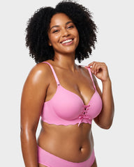 Wireless Front Lace-Up Push-Up Bra