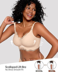 Soft Full Coverage Scalloped Wireless Jelly Bra