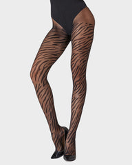 15D Sheer Zebra Pattern Pantyhose