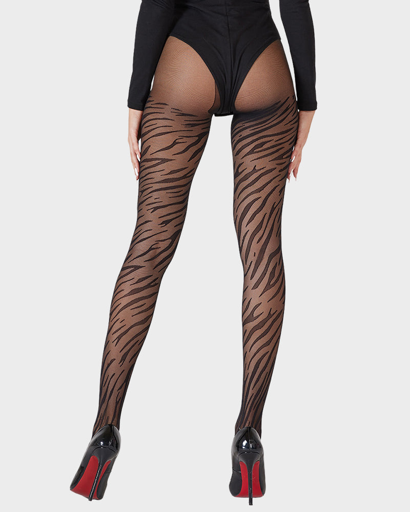 15D Sheer Zebra Pattern Pantyhose