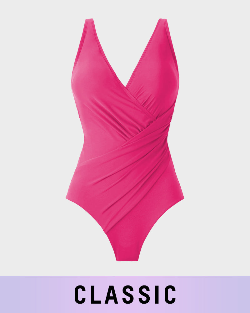 SculptSkin™ SmoothCore V-Neck One-Piece Swimsuit