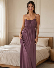 Backless Drawstring Maxi Cami Dress