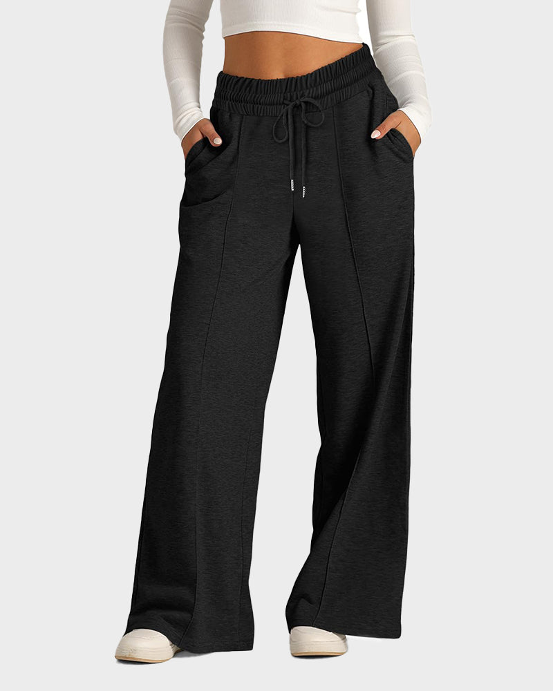 Baggy Straight-Leg Drawstring Lounge Pants
