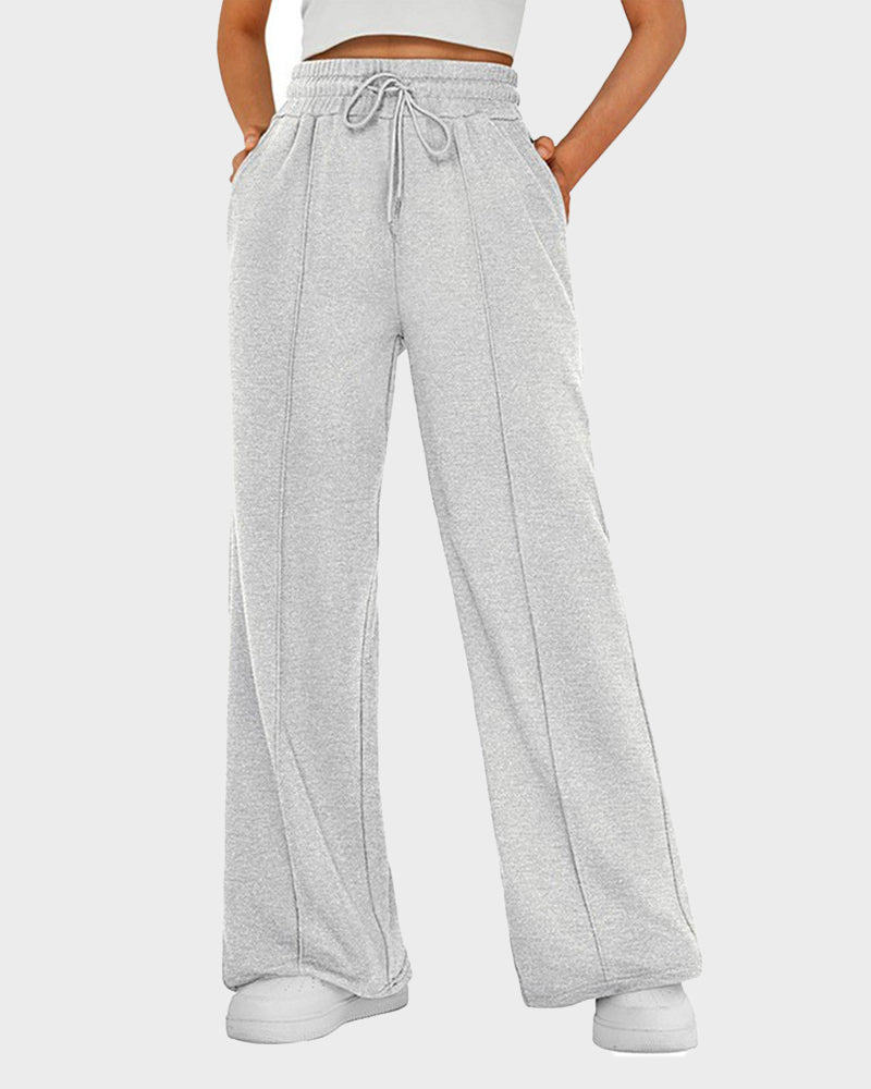 Baggy Straight-Leg Drawstring Lounge Pants