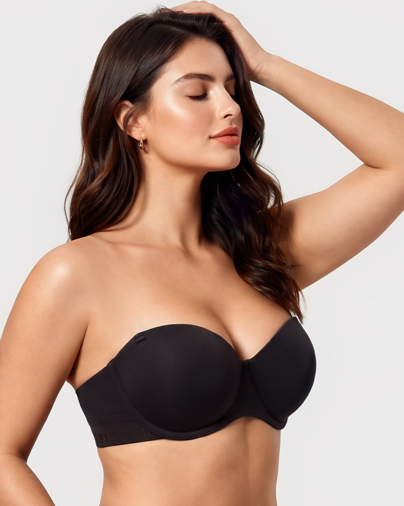 Convertible Strapless Half-Cup Wireless Push-Up Bra