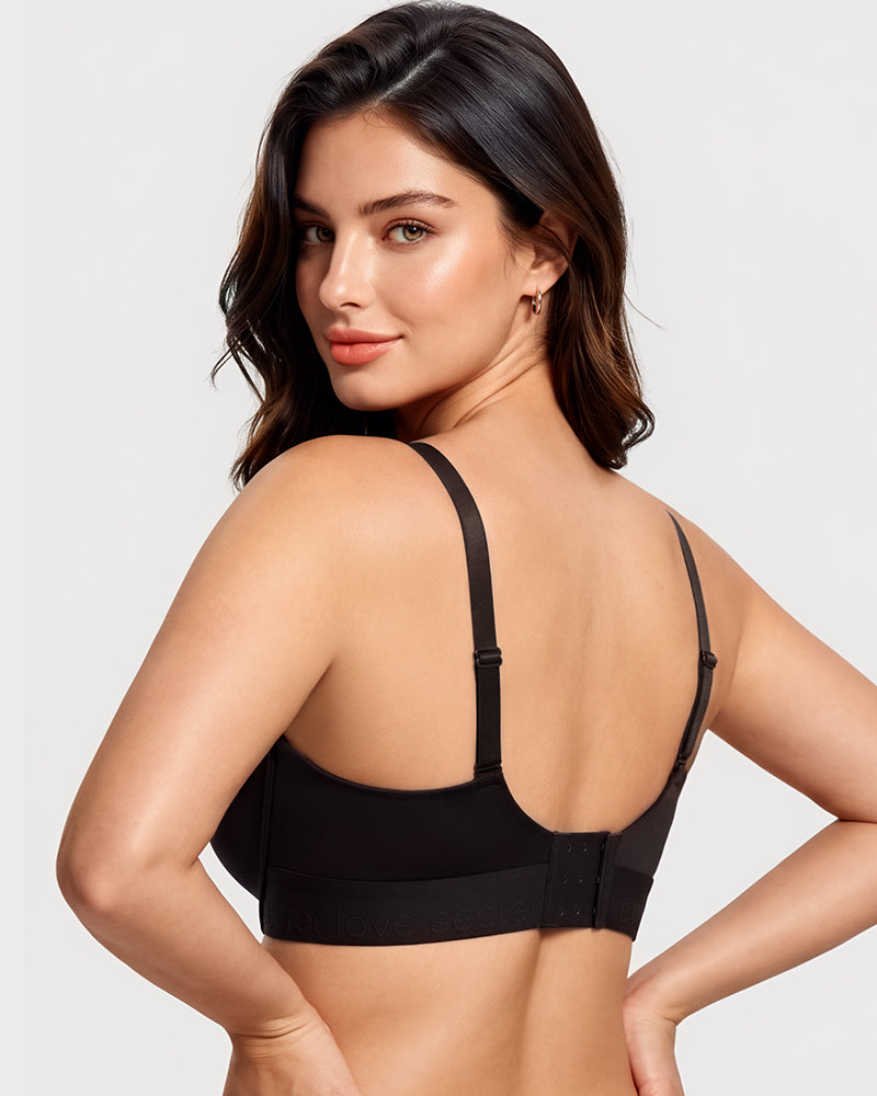 Convertible Strapless Half-Cup Wireless Push-Up Bra