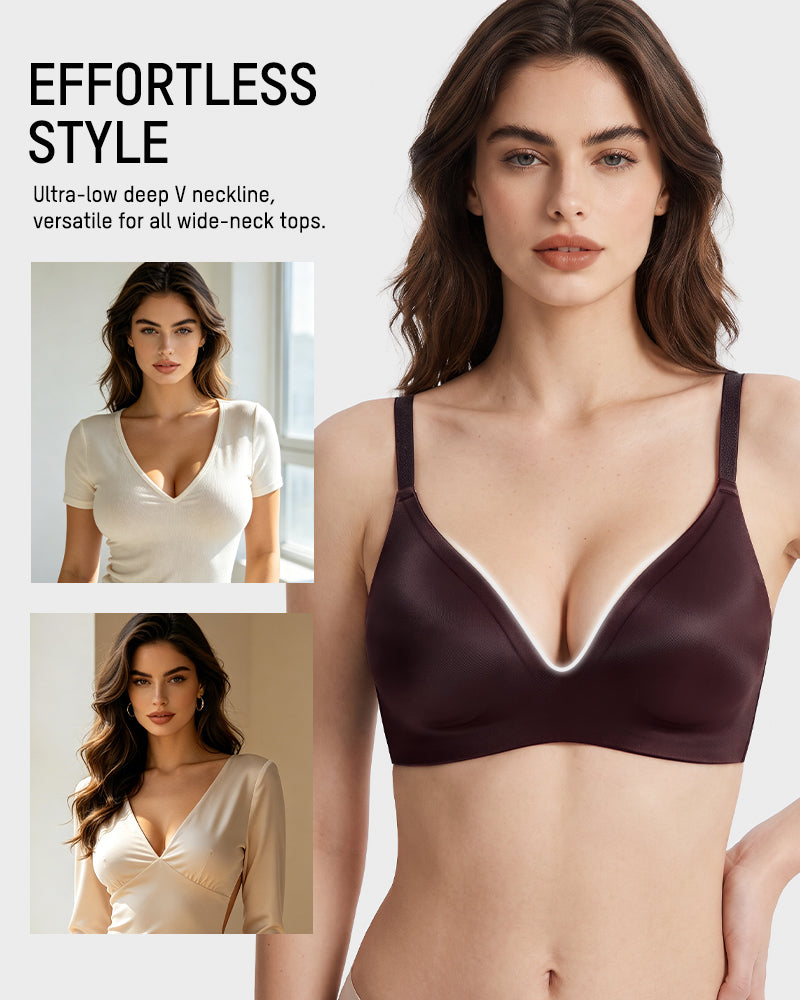 Deep-V Wireless Push-Up Bra