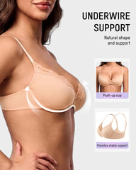 Deep V Lace Push-Up Bra