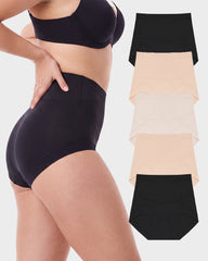 Double Sculpt High Waist Tummy Control Briefs（5-Pack）