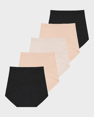 Double Sculpt High Waist Tummy Control Briefs（5-Pack）