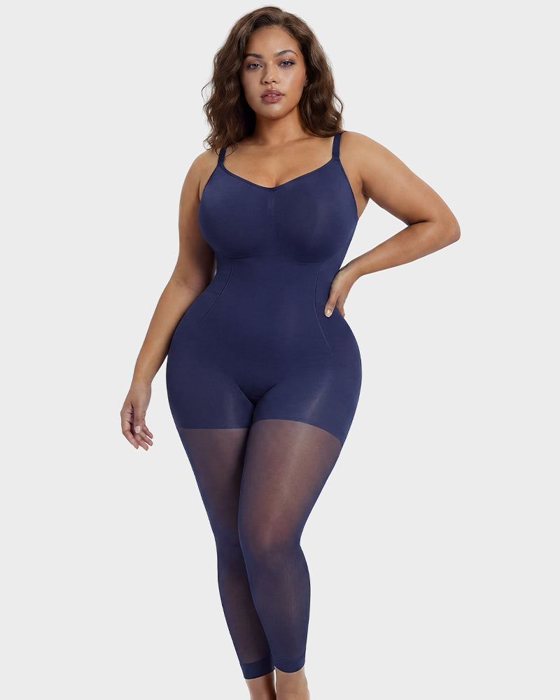 Easyslide™ Deep V Shapewear Bodysuit with Stockings