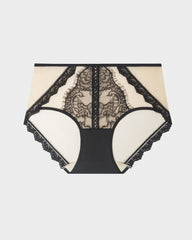 Elegant Antibacterial Mulberry Silk Mid-Waist Lace Panel Panties (3 Pack)