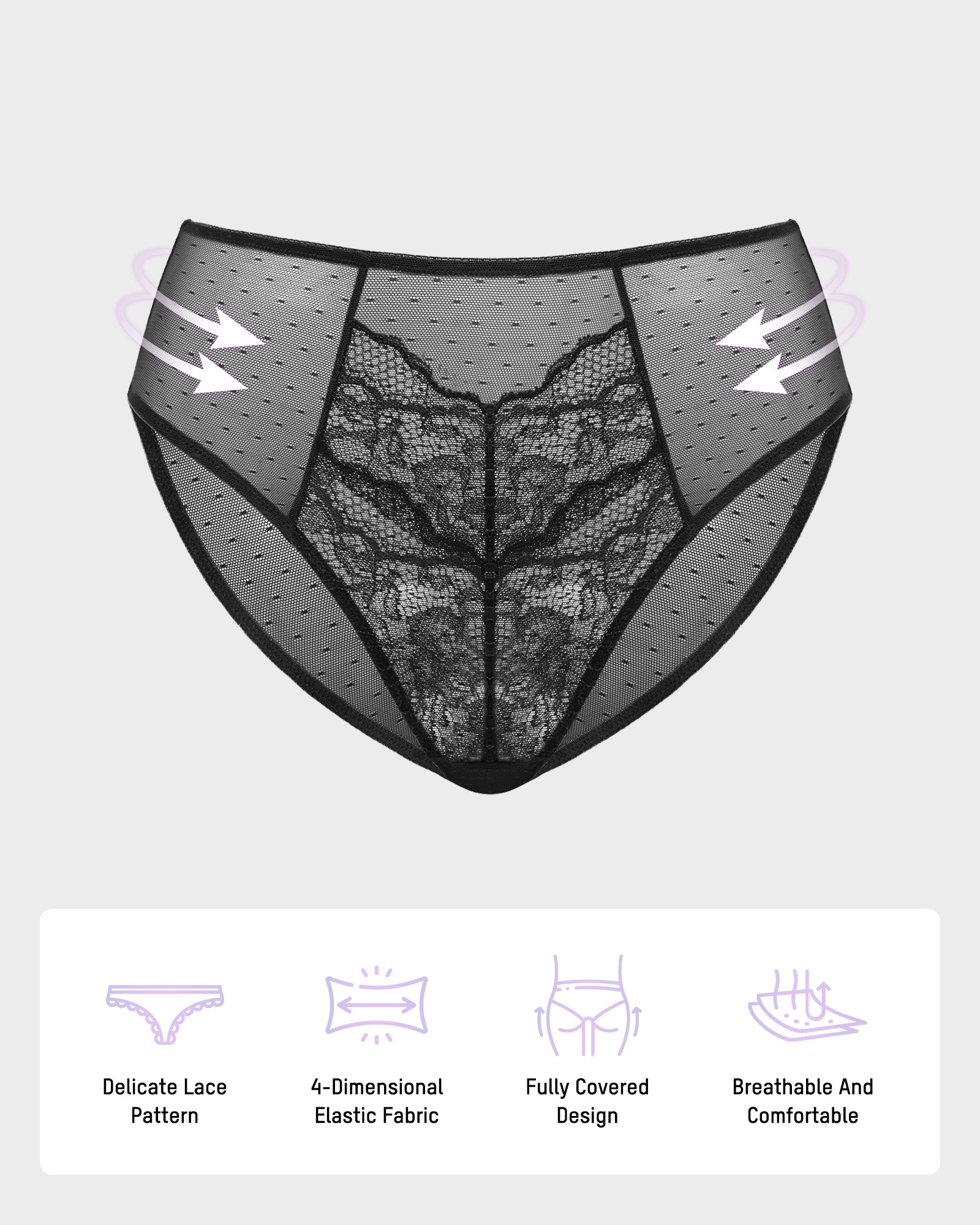 Enchant Floral Lace Brief Underwear (3 Pack)