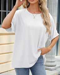 Everyday Soft Loose Tee with Short Sleeves