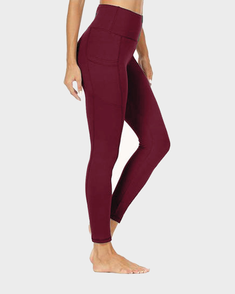 Fleece-Lined High-Waist Leggings with Pockets