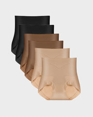 High-Waist Checkered Sculpting Panties (6 Pack)