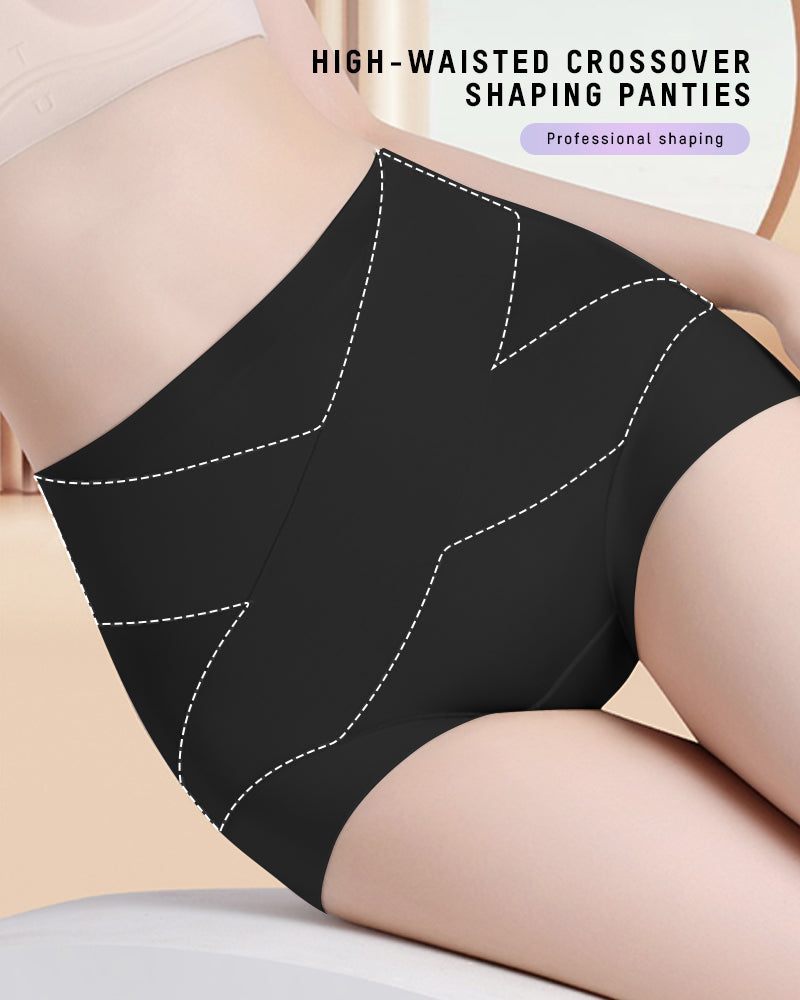 High-Waist Cross Compression Shaping Panties （6 Pack）