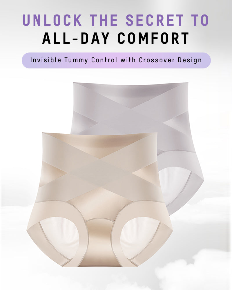 High-Waist Cross Compression Shaping Panties （6 Pack）