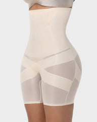 High-Waist Cross Compression Shaping Shorts