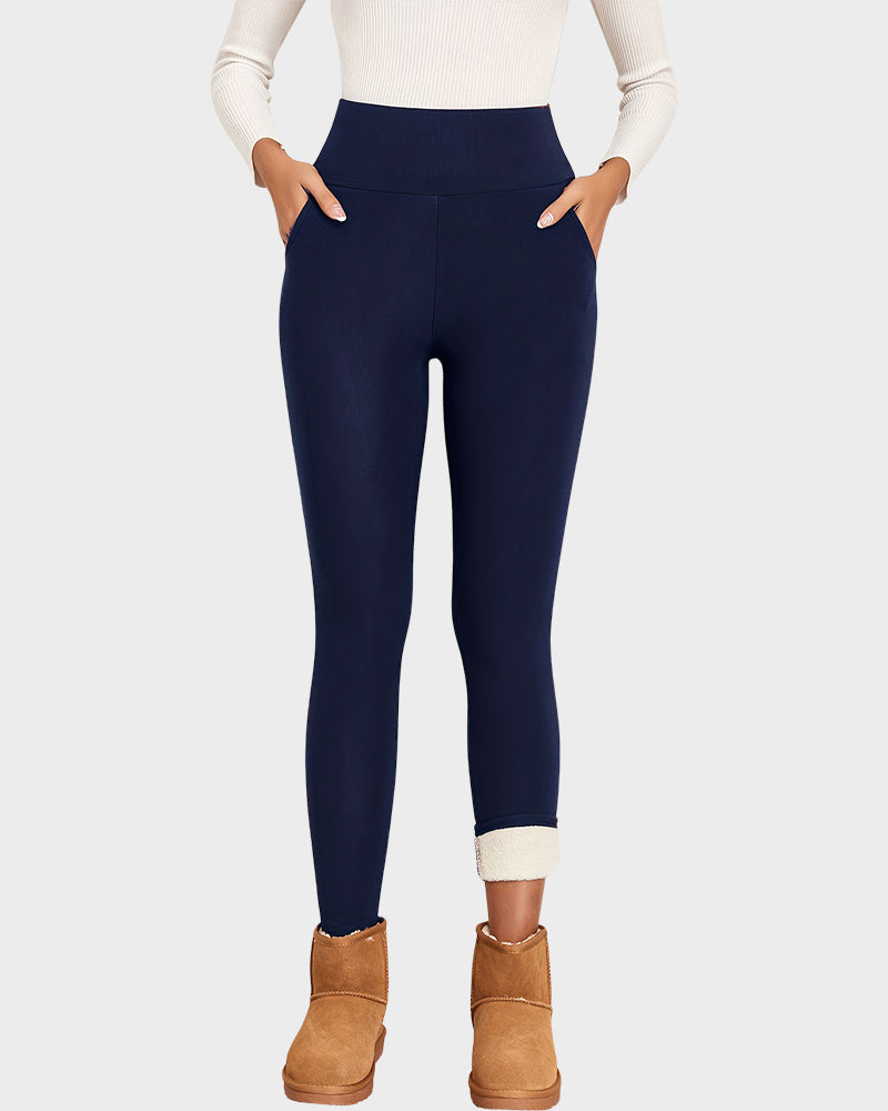 High Waist Pocket Thermal Lined Leggings