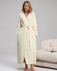Long Plush Fleece Robe with Pockets