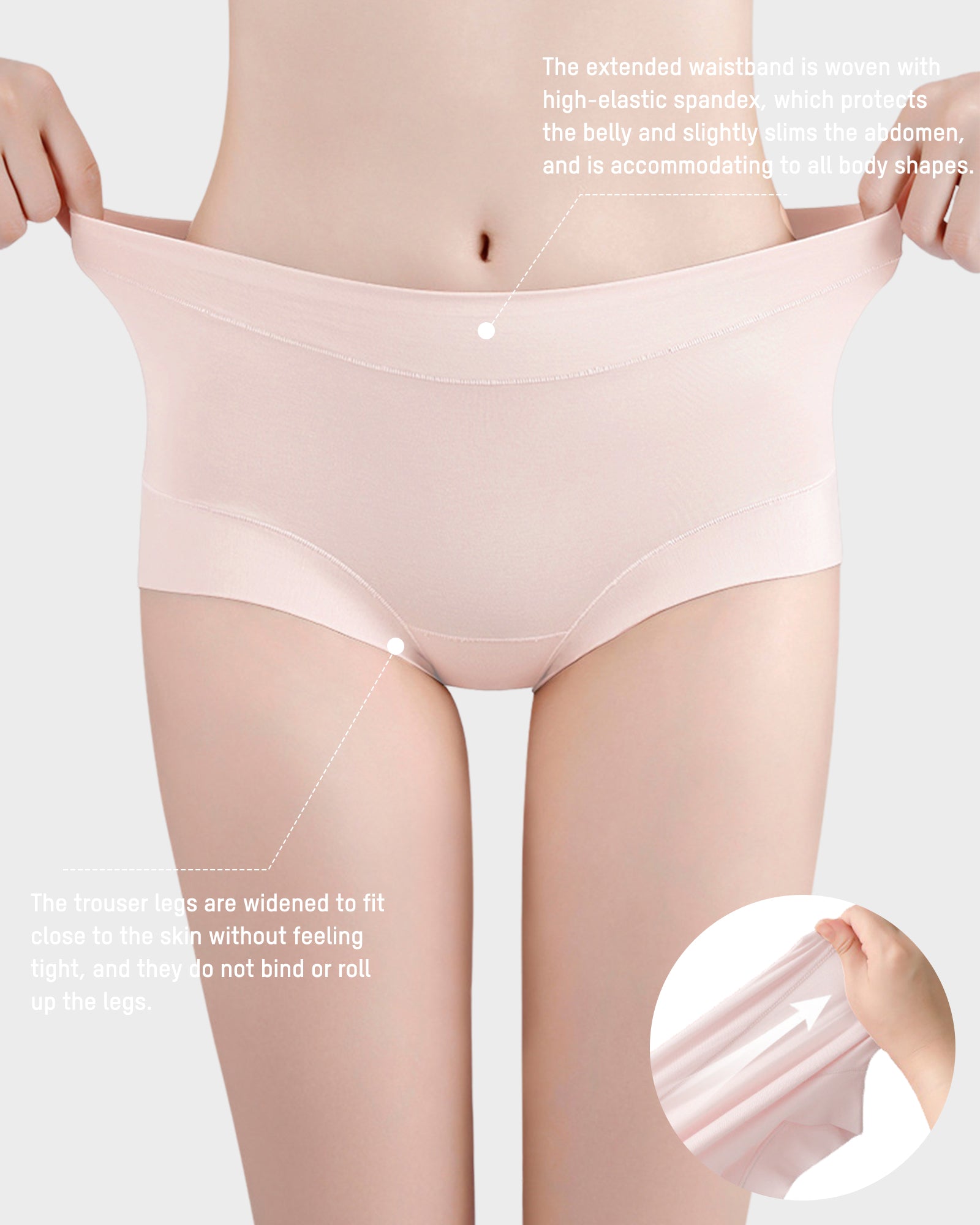 Mid-Waist Cotton Antibacterial Boxer Panties (5 Pack)