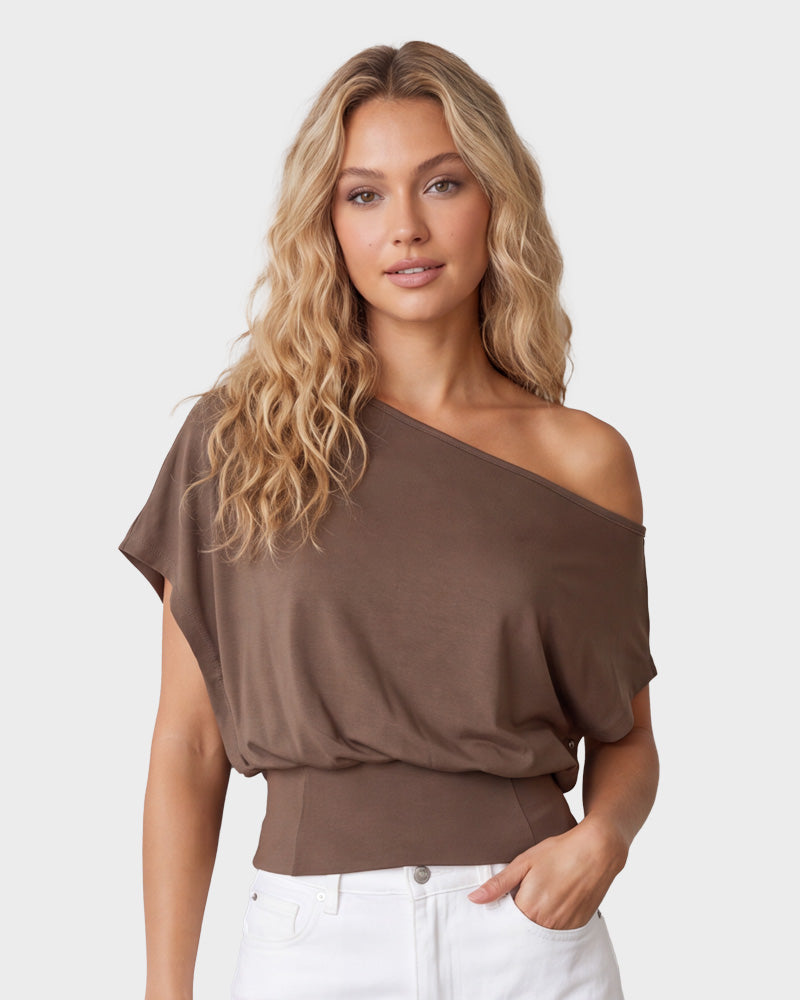 Off-Shoulder Side-Slit Crop Top