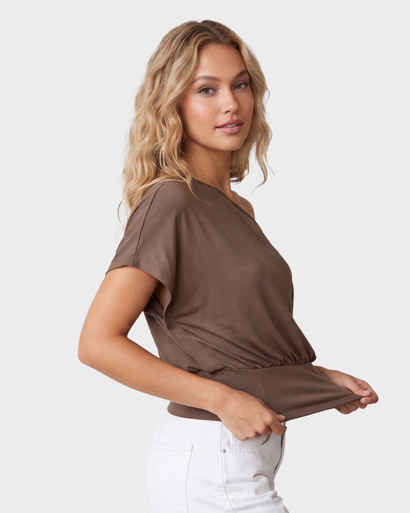 Off-Shoulder Side-Slit Crop Top