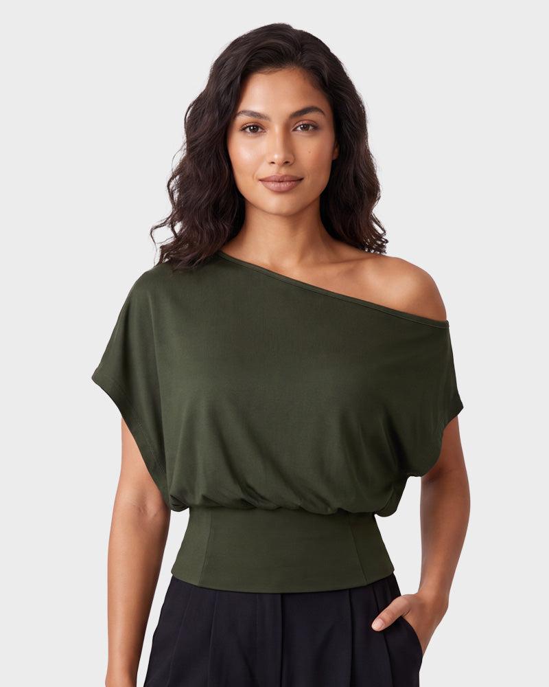 Off-Shoulder Side-Slit Crop Top