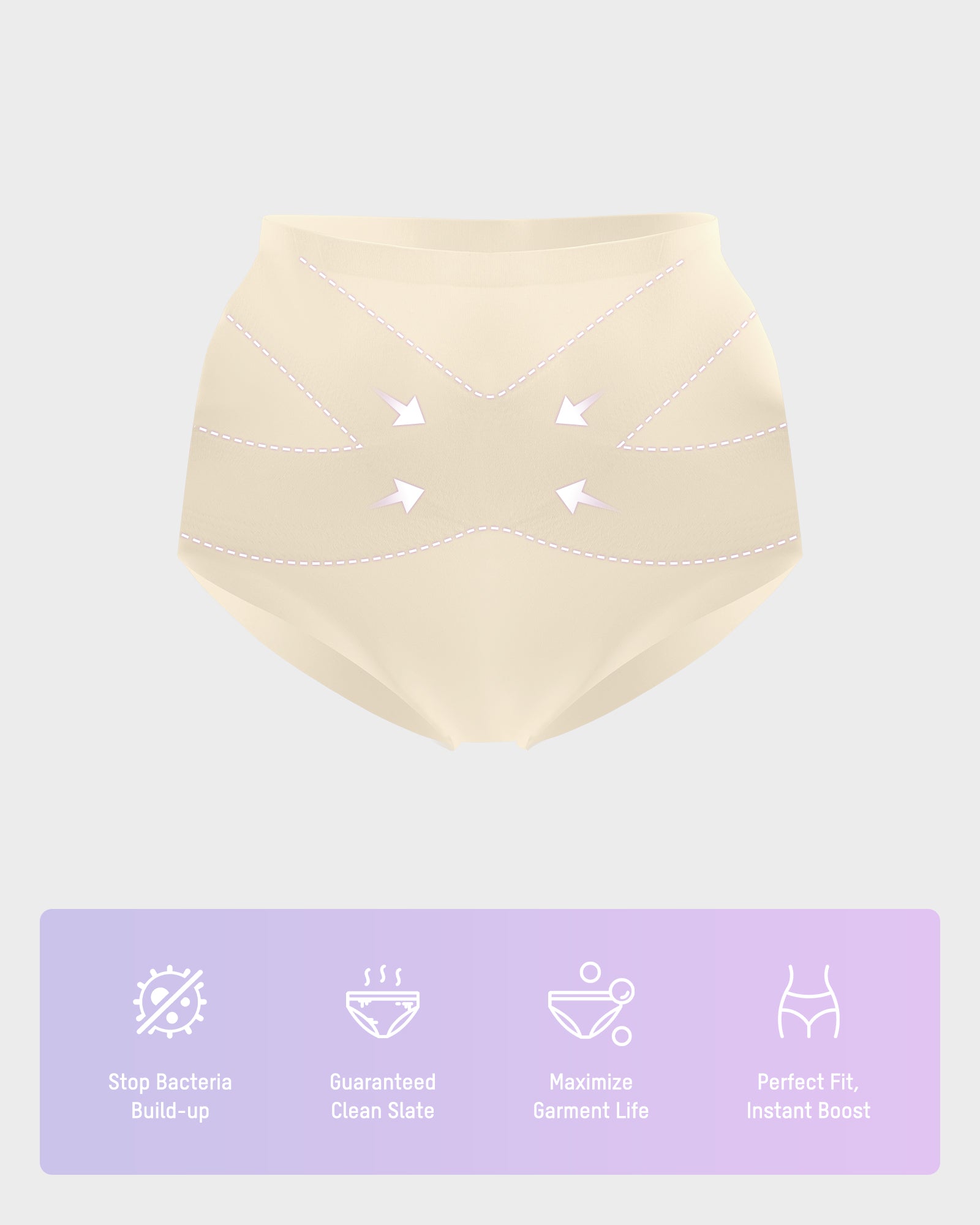 Seamless Tummy Control High-Waist Panties (5 Pack)