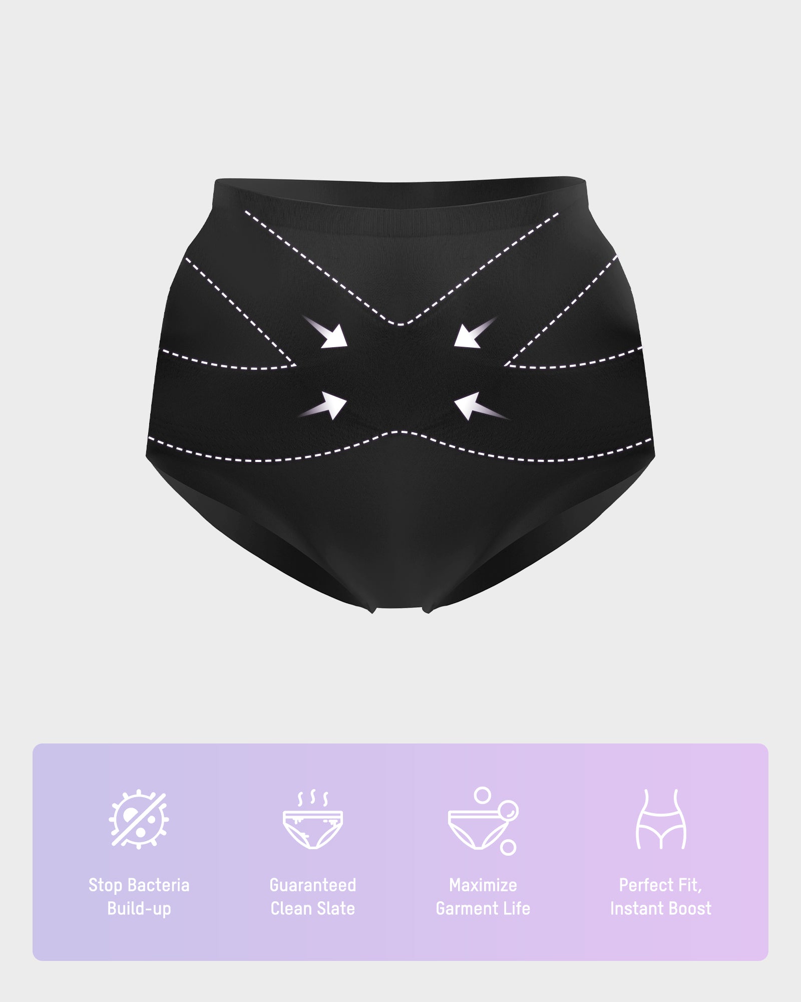 Seamless Tummy Control High-Waist Panties (5 Pack)