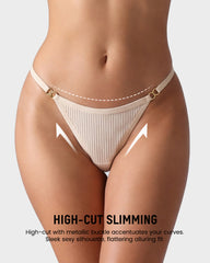Ribbed Low-Rise Seamless Thong(10 Pack)