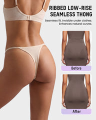 Ribbed Low-Rise Seamless Thong(10 Pack)