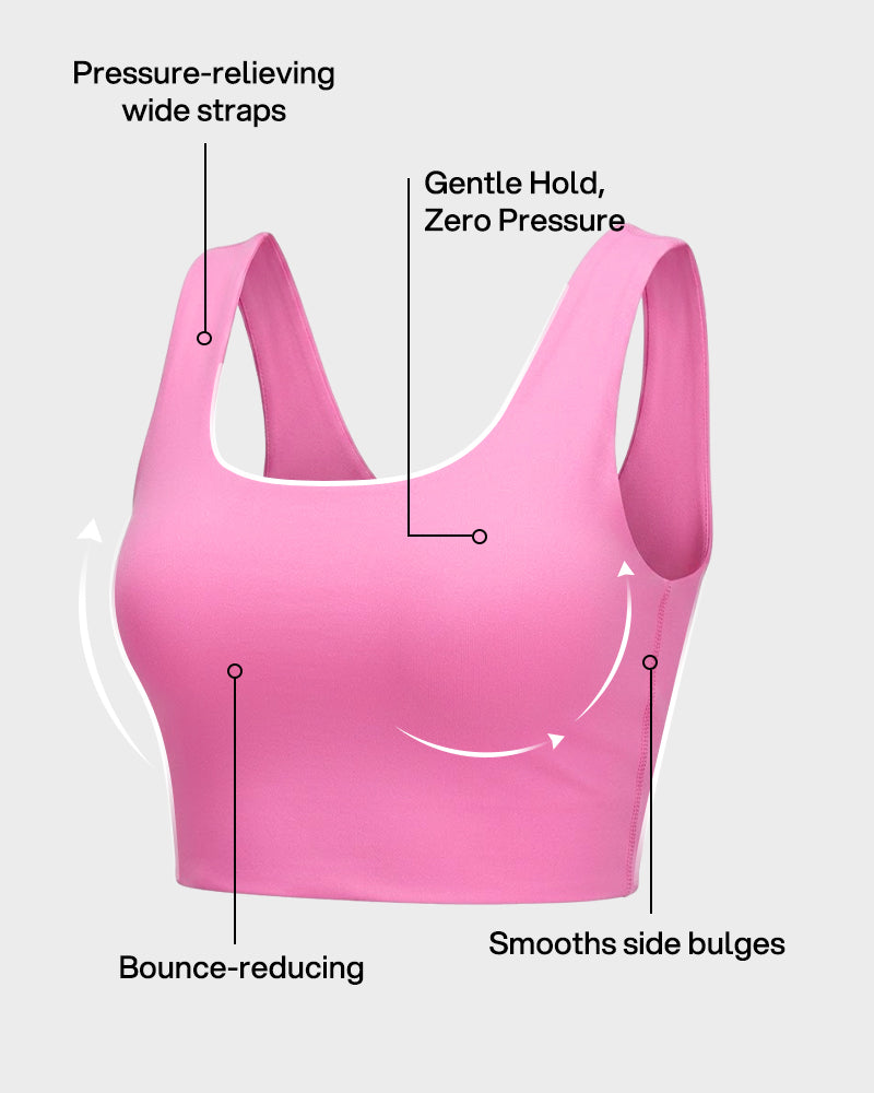Seamless Square-Neck Longline Sports Bra with Y-Back