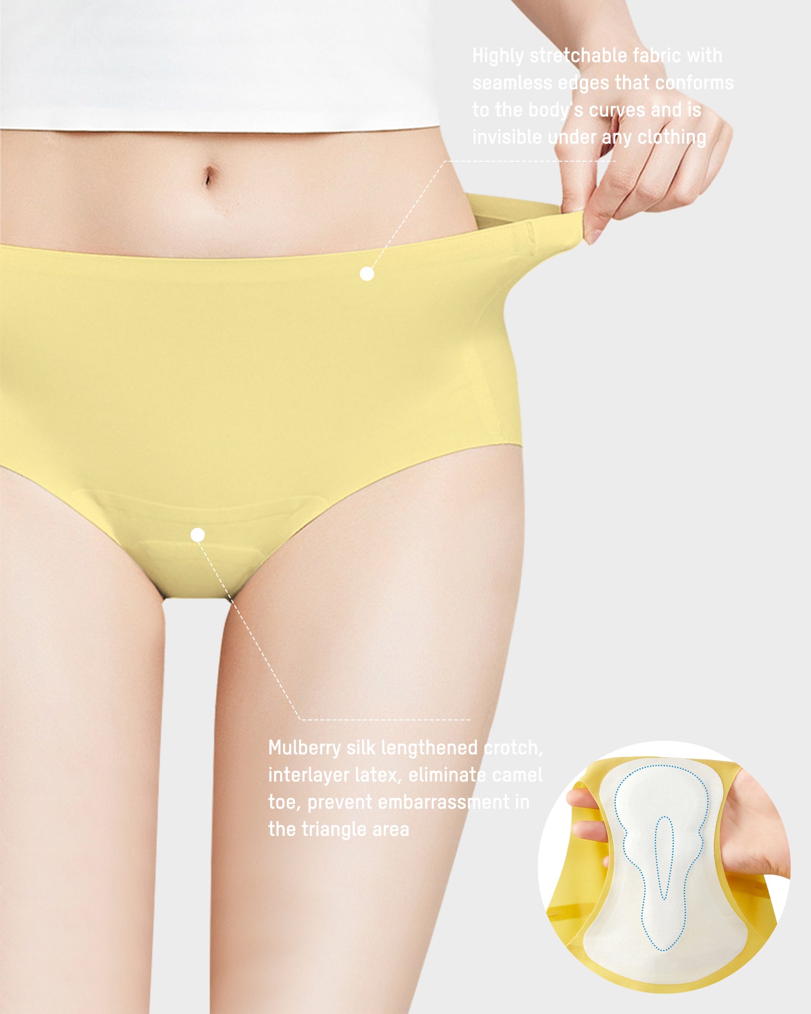 Seamless Anti-Camel Toe Yoga Panties (5 Pack)